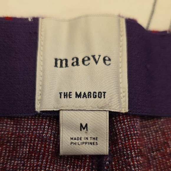 Maeve Purple And Red Patterned Cropped Pants - Picture 2 of 6